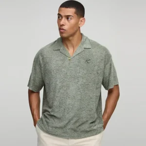 Oversized Textured Revere Polo