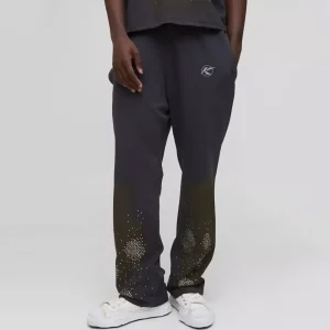 Relaxed Fit Washed Rhinestone Joggers